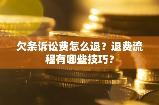 北京欠条诉讼费怎么退？退费流程有哪些技巧？